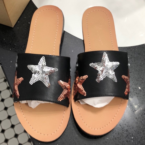 Shoes - NWT Sequin Star Slides.